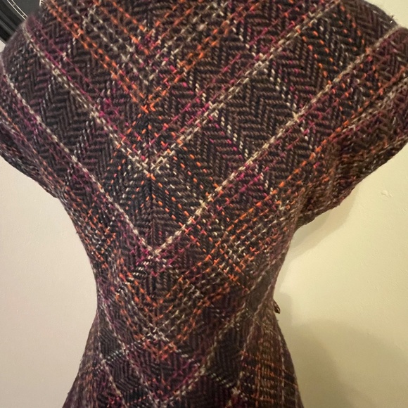 CABi Brown wool blend Tie Vest- vibrant Houndstooth woven XS - Picture 7 of 10